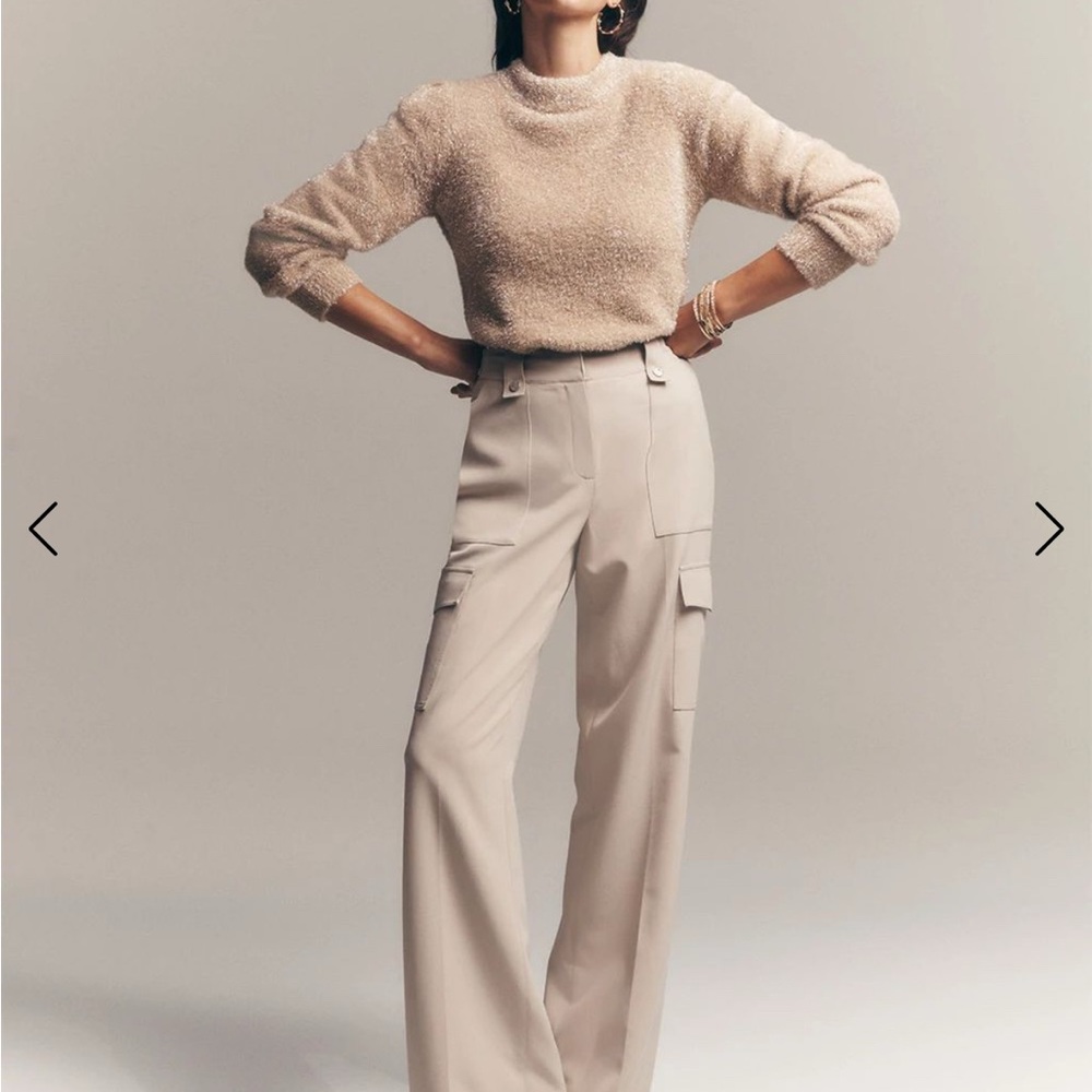 White House Black Market Biscotti Utility Wide Leg Pants